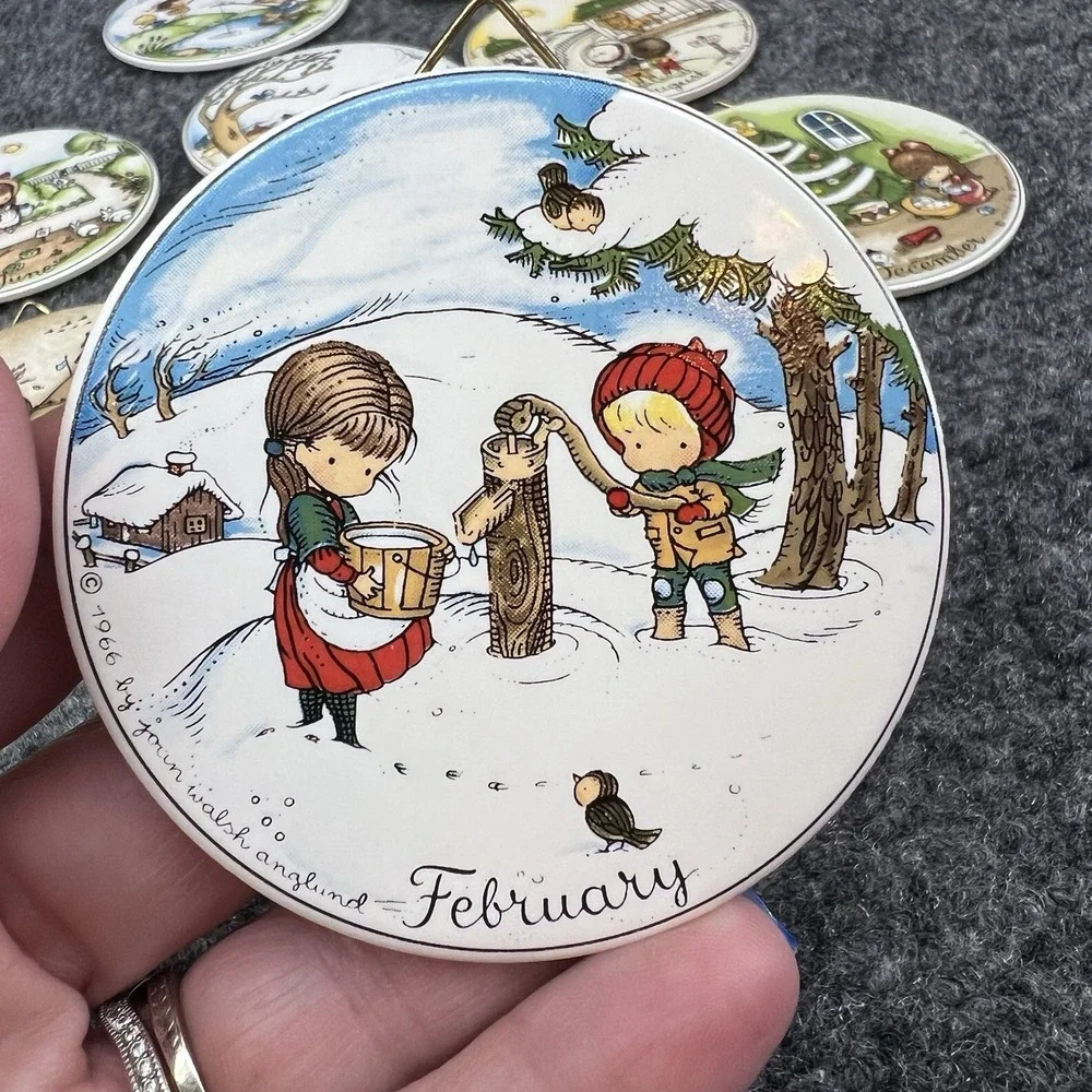 12 Joan Walsh Anglund Children Of West Germany Month Ornaments 1966 Mini Plates